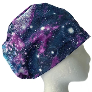 Galaxy Sparkly Euro Scrub Cap: Adjustable Surgical Cap for Women