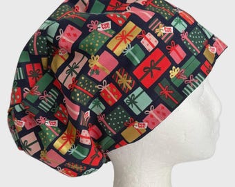 Gorro quirúrgico europeo con detalles dorados, regalo de Navidad: gorro quirúrgico de algodón ajustable