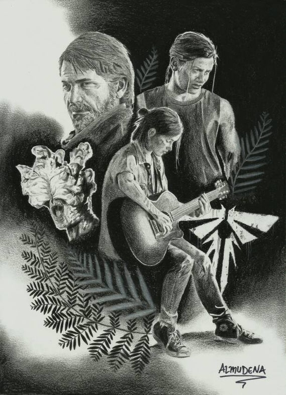The Last of Us Part II Drawing Print. ellie Joel Abby Etsy