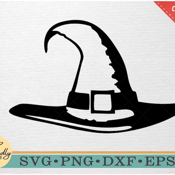Witch Hat SVG PNG DXF design files, Witch Clipart, Witch Hat Silhouette