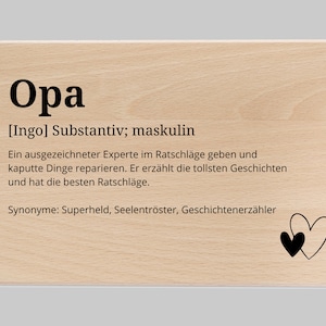 Frühstücksbrett personalisiert, Frühstücksbrett Opa, Opa Brotzeitbrett, Opa Definition, Opa Geschenk, Opa personalisiert