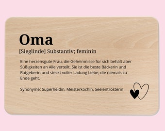 Frühstücksbrett personalisiert, Frühstücksbrett Oma, Opa Brettchen, Oma Definition, Oma Geschenk, Oma personalisiert
