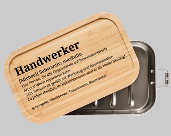 Handwerker Geschenk, Handwerker Brotdose, Handwerker Geburtstag Geschenk, Handwerker personalisiert, Dankeschön Handwerker