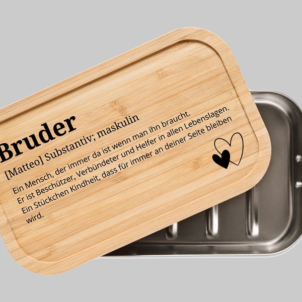 Bruder Geschenk, Bruder Definition, Geschenk Bruder Geburtstag, Brotdose Personalisiert, Bruderherz, Großer Bruder