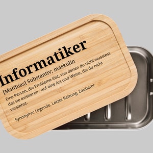 Informatiker Definition, Informatiker Brotdose, Itler Brotdose, Brotdose für Informatiker, Informatik Lehrer Geschenk