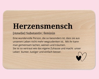 Frühstücksbrett personalisiert, Valentinstagsgeschenk für Sie, Herzensmensch Geschenk, Ehefrau Geschenk, Brettchen personalisiert