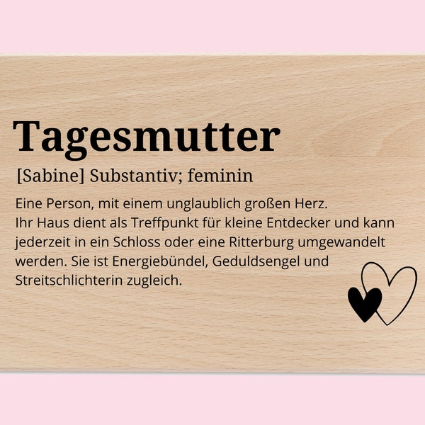 Frühstücksbrett personalisiert, Tagesmutter Geschenk, Brettchen personalisiert, Tagesmutter Definition, Tagesmutter Abschied