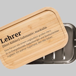 Lehrerin, Lehrerin Geschenk, Lehrer Brotdose, Personalisiertes Geschenk Lehrerin, Abschiedsgeschenk Lehrerin, Lehrerin Geburtstag Lehrer