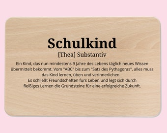 Einschulung Geschenk Mädchen, Schulanfang Geschenk Junge, Geschenk Einschulung personalisiert, Frühstücksbrett Schulkind