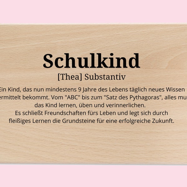 Einschulung Geschenk Mädchen, Schulanfang Geschenk Junge, Geschenk Einschulung personalisiert, Frühstücksbrett Schulkind