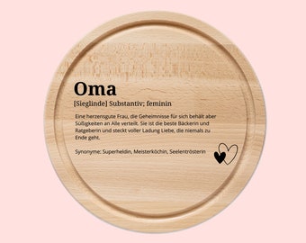 Frühstücksbrett Oma, Opa Brettchen, Oma Definition, Oma Geschenk, Oma personalisiert, Frühstücksbrett personalisiert