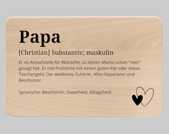 Frühstücksbrett personalisiert, Frühstücksbrett Papa, Papa Brettchen, Papa Definition, Papa Geschenk, Papa personalisiert