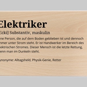 Elektriker Geschenk, Elektriker Meister, Elektriker Definition, Elektriker Schild, Elektriker Frühstücksbrett, Geschenkidee Elektriker