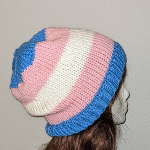 Slouchy trans pride beanie