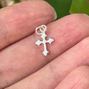 Dainty cross silver, Sterling Silver Cross charm, Silver Cross Charm Pendant, 925 Silver small Cross Charm, Tiny Cross Pendant, Gift for Her