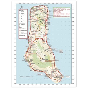 Map of Ngazidja Comoros 75cmX100cm, without frame. Premium semi-glossy paper poster