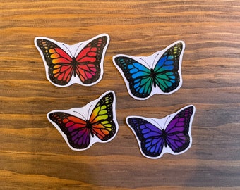Pack of 4 Butterfly Stickers//Colorful Butterfly Stickers