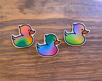 3 Pack Assorted Duck Stickers// Large Duck Stickers// Multi-Colored Assorted Duck Stickers
