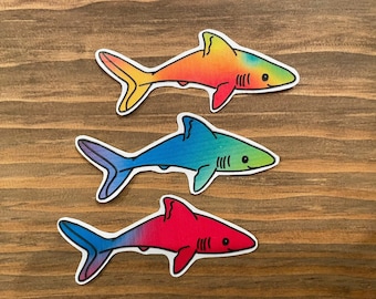 Pack of 3 Shark Stickers//Shark Stickers// Ocean Stickers