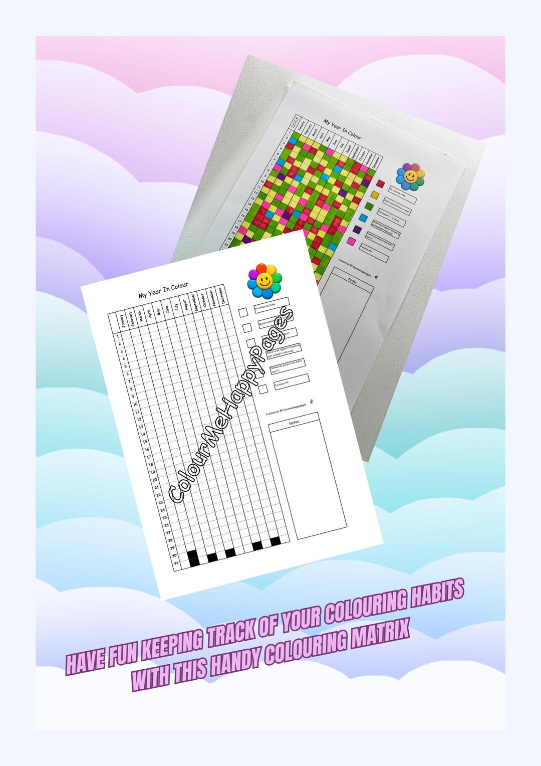 My Year in Colour (colouring Matrix) - Etsy