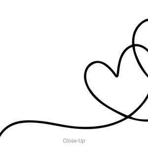Double Hearts One Line Art – Minimal Two Intertwined Heart , Modern 2 Hearts Continuous Line Drawing, Fine Line Printable Wall Art [DOWNLOAD image 4