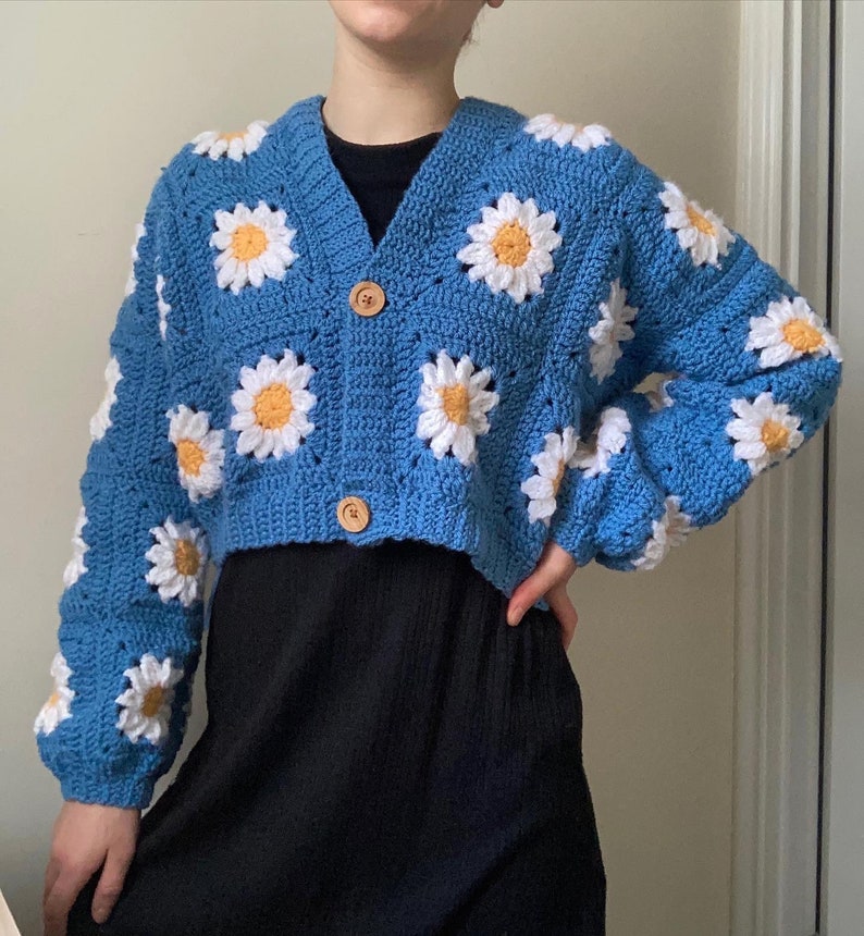 Handmade Crochet Daisy Cardigan Etsy