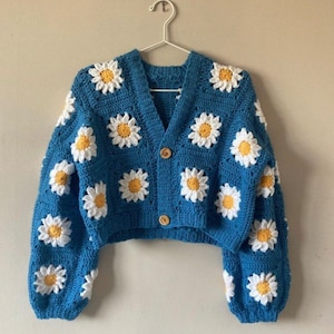 Handmade Crochet Daisy Cardigan
