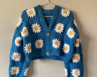 Handmade Crochet Daisy Cardigan