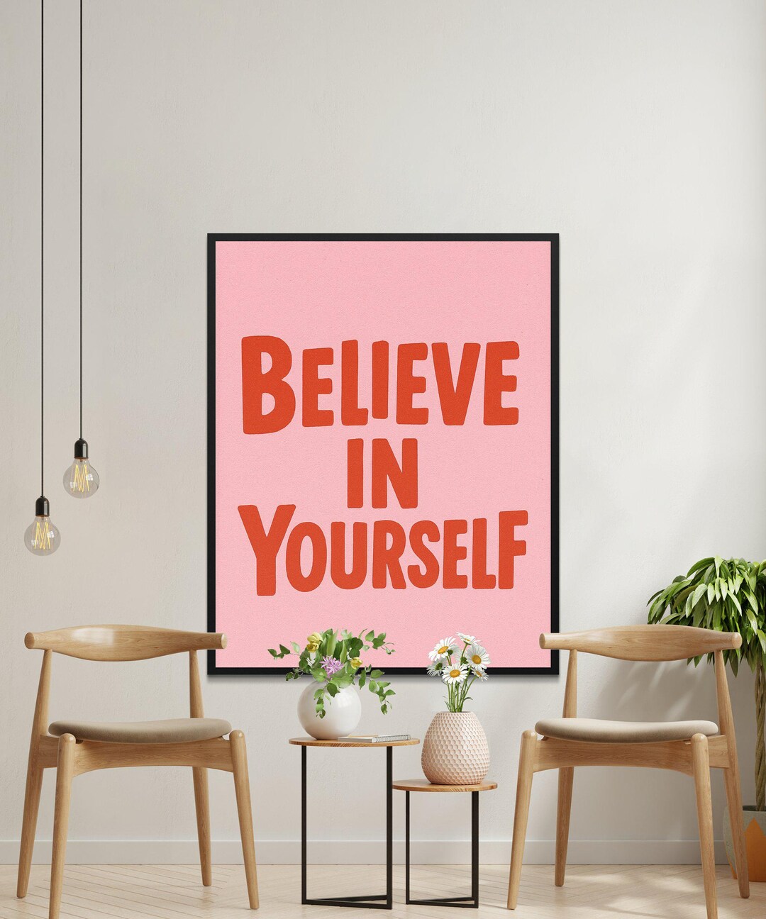 Motivational Digital Wall Art, Inspirational Quote Print, Believe in ...