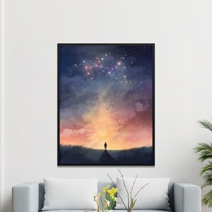 Celestial Night Sky Wall Art, Sternennacht digitale Kunst, druckbares kosmisches Kunstwerk, Sternbild Himmel Print, Home Decor, Wandposter