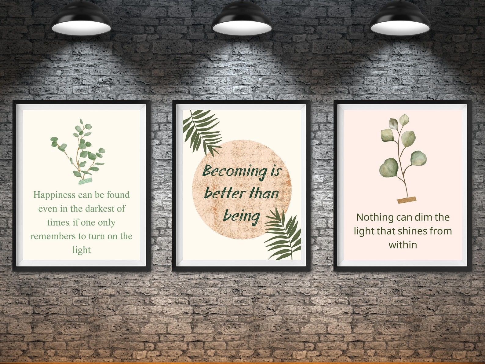 Inspirational Quote Wall Art Set, Motivational Office Wall Art, Modern
