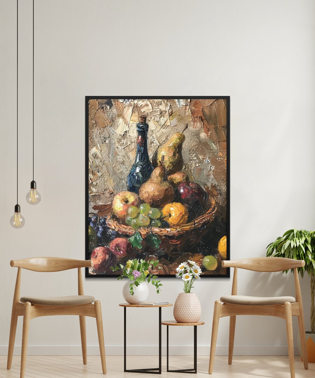 Vintage Still Life Fruit Basket Digital Download, Impressionist Art ...