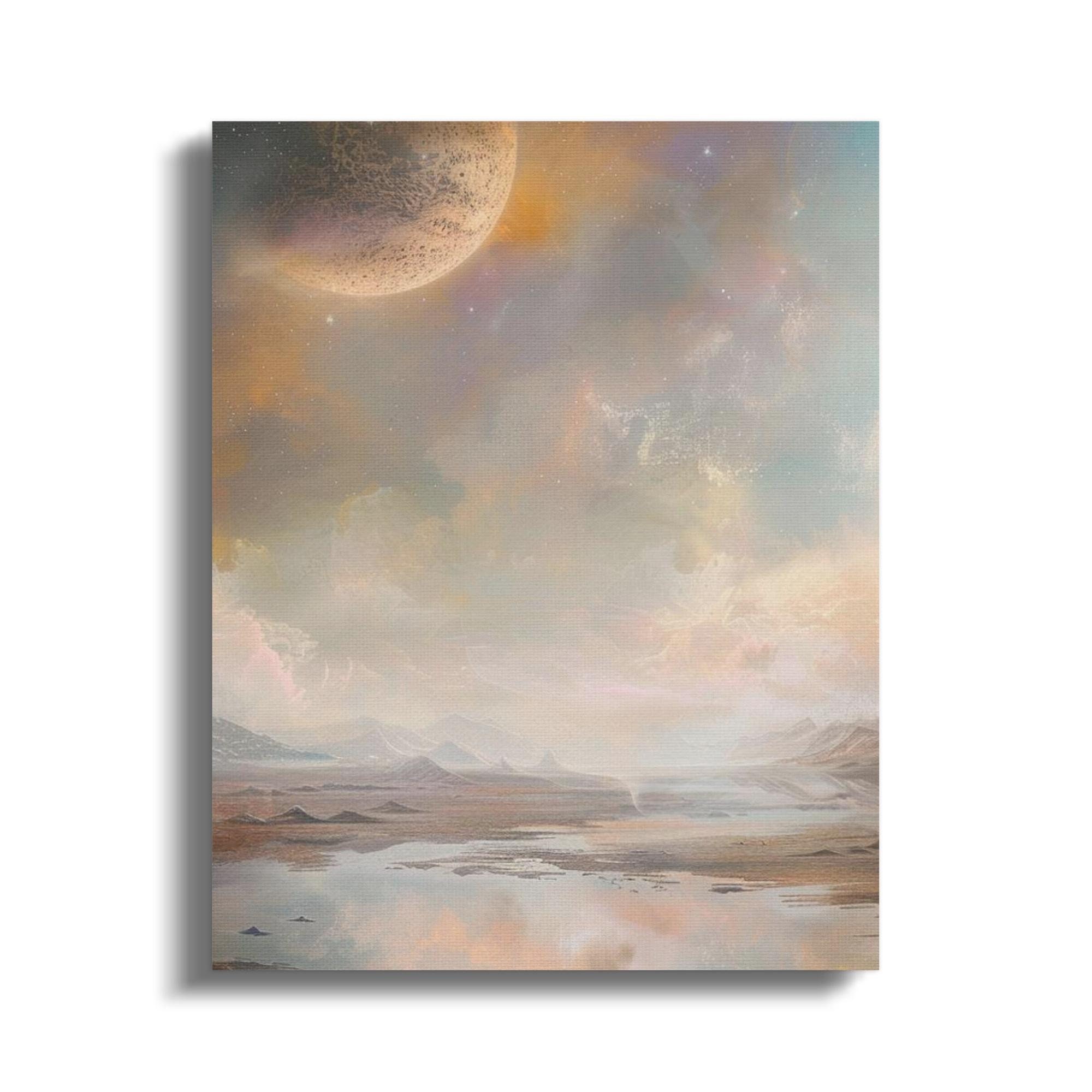 Abstract Cosmic Digital Art Print, Surreal Landscape Wall Decor ...