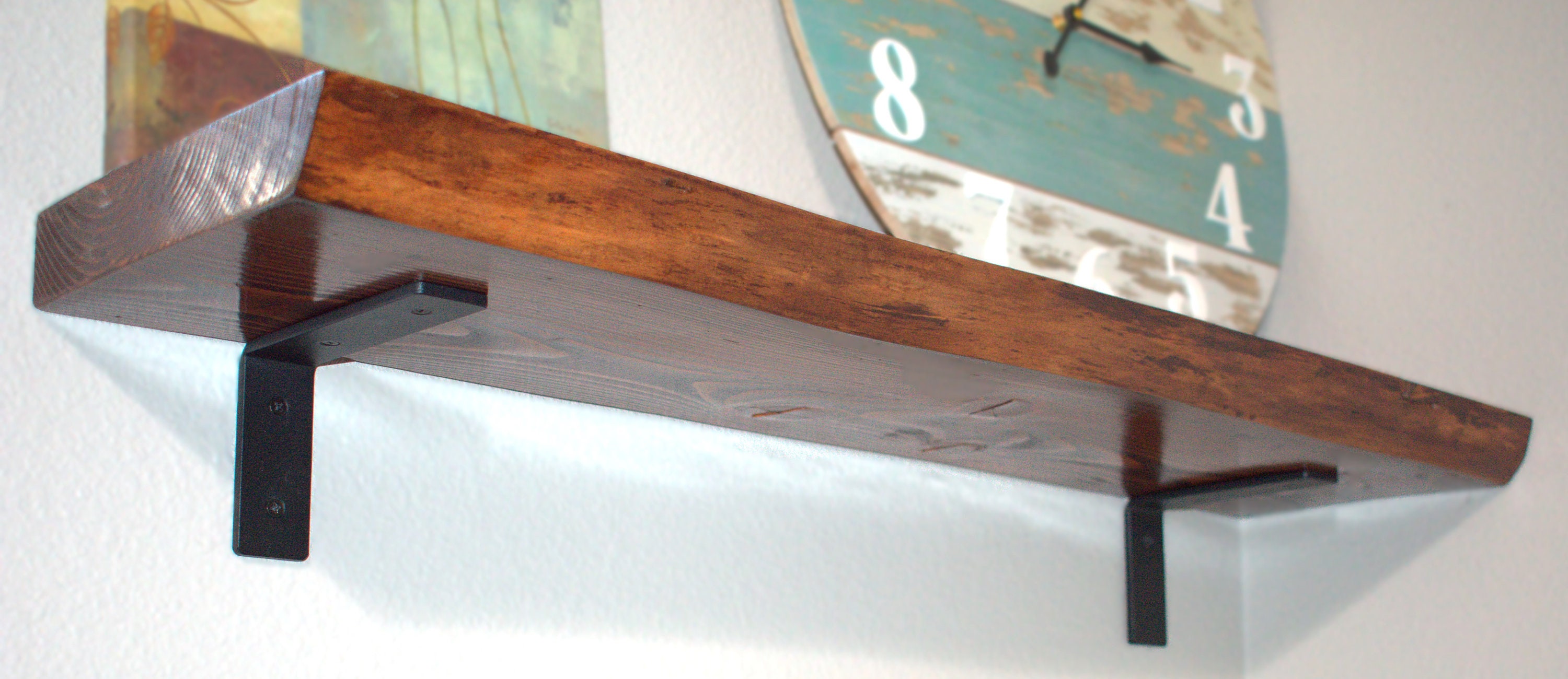 Handcrafted Live Edge Wood Shelves With Hardware Etsy