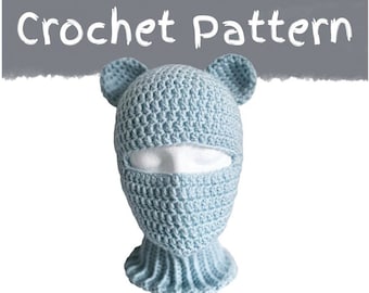 PATTERN ONLY | Crochet Bear Ski Mask