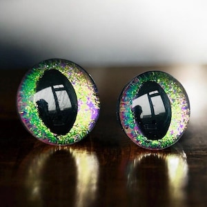 Ojos de seguridad en color violeta bebé: pintados a mano en verde y morado para muñecas amigurumi de ganchillo, juguetes de peluche y juguetes de peluche suaves. Certificado EN71.