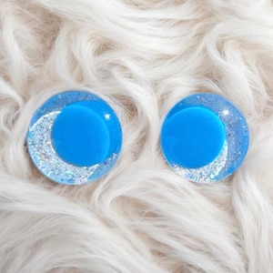 Safety Eyes in Elsa: Silver Glitter for Plushie Crochet Amigurumi Stuffed Toys