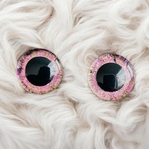 Ojos de seguridad color menta, ojos de peluche rosas, ojos de crochet pintados a mano, ojos de amigurumi kawaii, ojos de dragón rellenos, ojos de peluche para regalo.