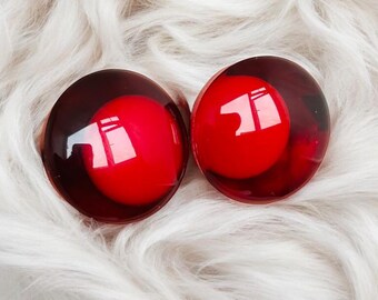 Rote Sicherheitsaugen in Blut: Handgemalte für häkeln Amigurumi Kuscheltiere und Puppe Plushies EN71 zertifiziert