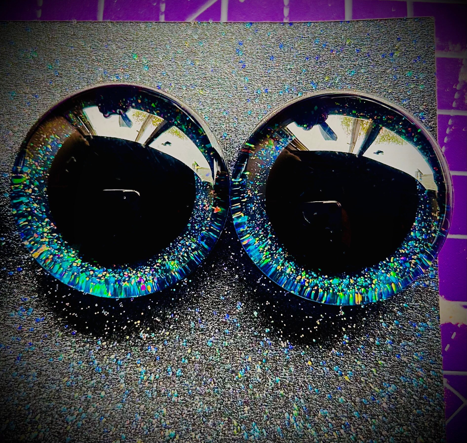 15 PAIR Safety Eyes 30mm or 34mm IRIDESCENT Color Hand Painted With Washers  Puppets, Dolls, Teddy Bears, Plush Animals, Crochet, Sew IPE-1 
