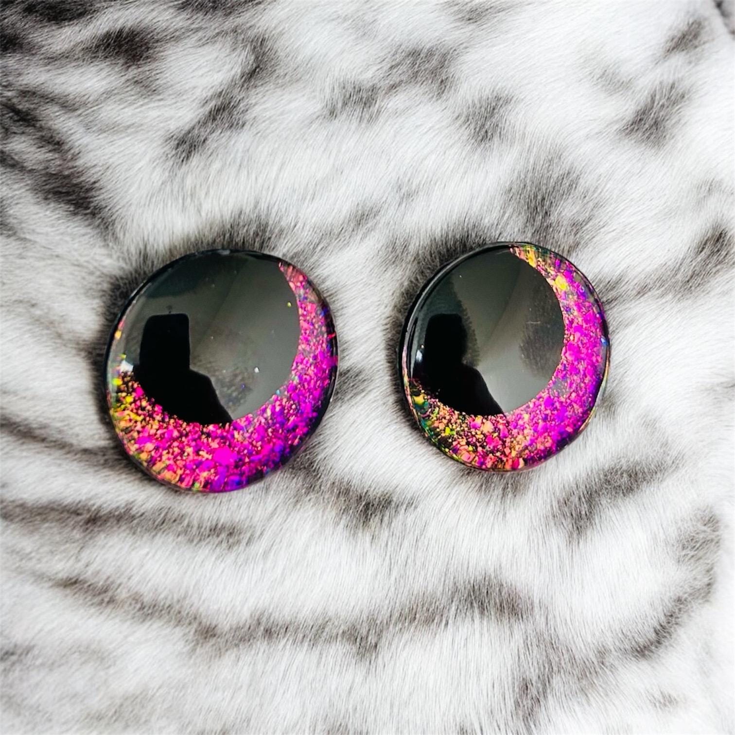 Safety Eyes in Pink Cosmo, Handpainted Sinker Eyes, Amigurumi Toy Making, Crochet Soft Toy Eyes, Plushie Stuffed Animal Eyes, Craft Supplies