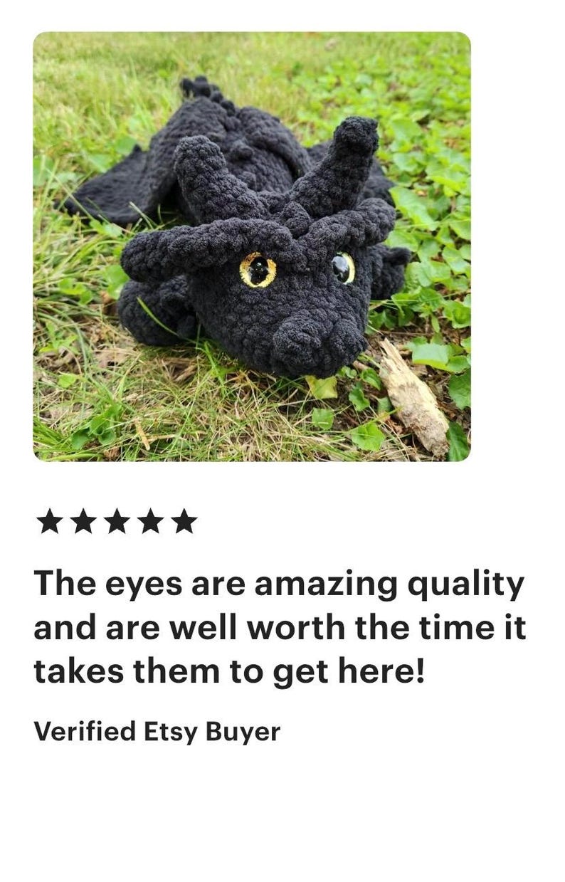 Säkerhetsögon i gyllene drake: Handmålade för virkade amigurumi-mjukisdjur och fyllda plyschdjur EN71-certifierade bild 4