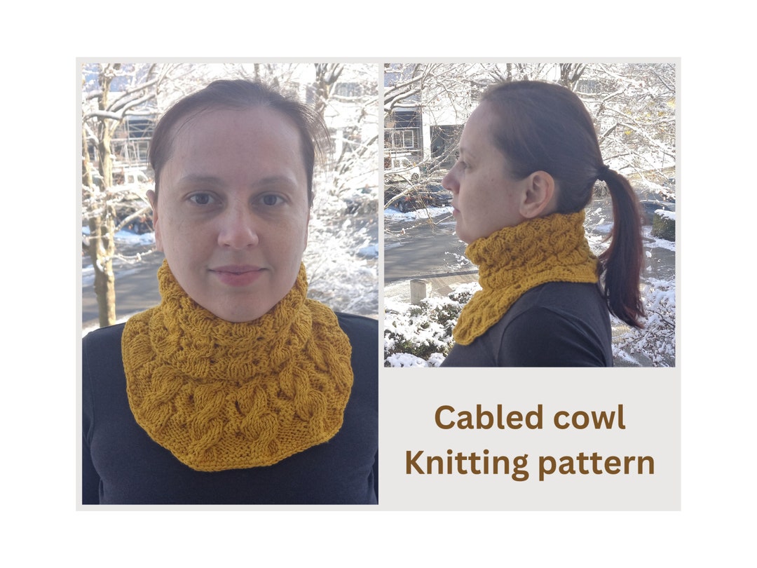 Knitting Pattern for a Cowl With Double Sided Cables, Cozy Snug Neck ...