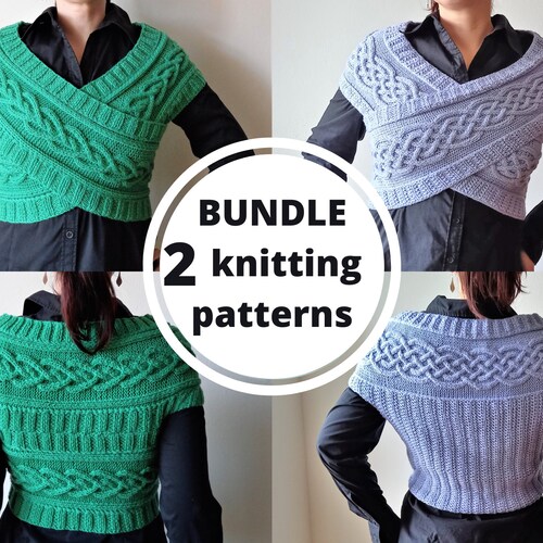 Cross Body Wrap Vest Knitting Pattern Aran Wrap With Celtic Etsy