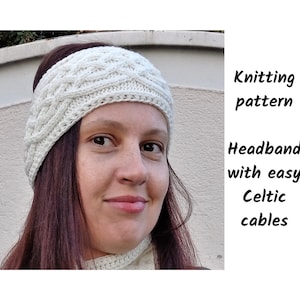 Headband knitting pattern with Celtic cables, Winter Ear warmer for women, chunky knit texture, instant download digital pdf, handmade gift