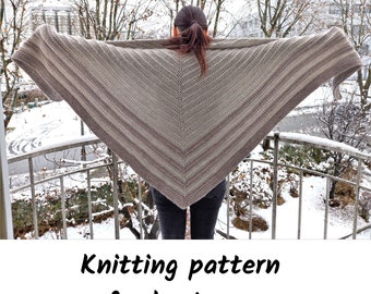 Triangle shawl wrap knitting pattern, Outlander inspired pattern for beginners, Cozy triangle cottagecore pattern, instant download pdf