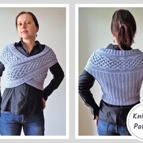 Cross Body Wrap Vest Knitting Pattern 