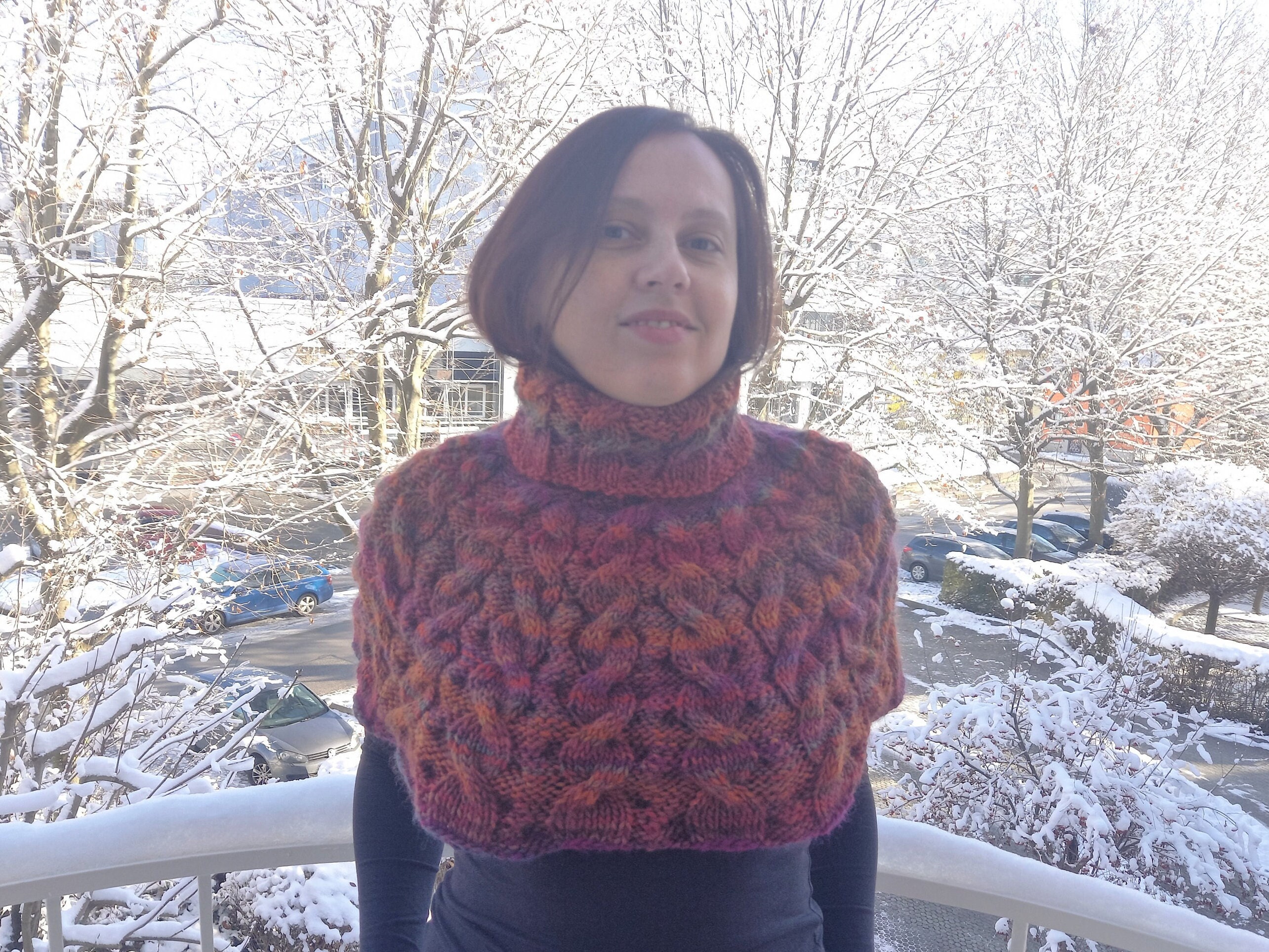 Knitting Pattern Chunky Knit Cowl With Cables, Reversible Neck ...