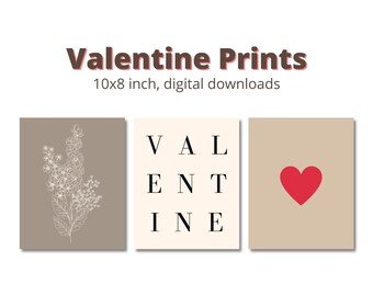 Minimalist Valentine's Day Art Prints | Set of 3 (Digital Download)