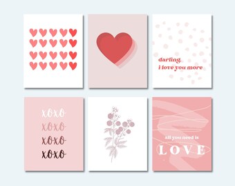 Conjunto de Impressões para o Dia dos Namorados | Corações, Decoração de Amor (Download Digital)